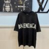 BALENCIAGA Printed Tape Short Sleeve T-Shirt, 280g Double Cotton Fabric, Realistic Tape Design with Digital and Heat Transfer Printing