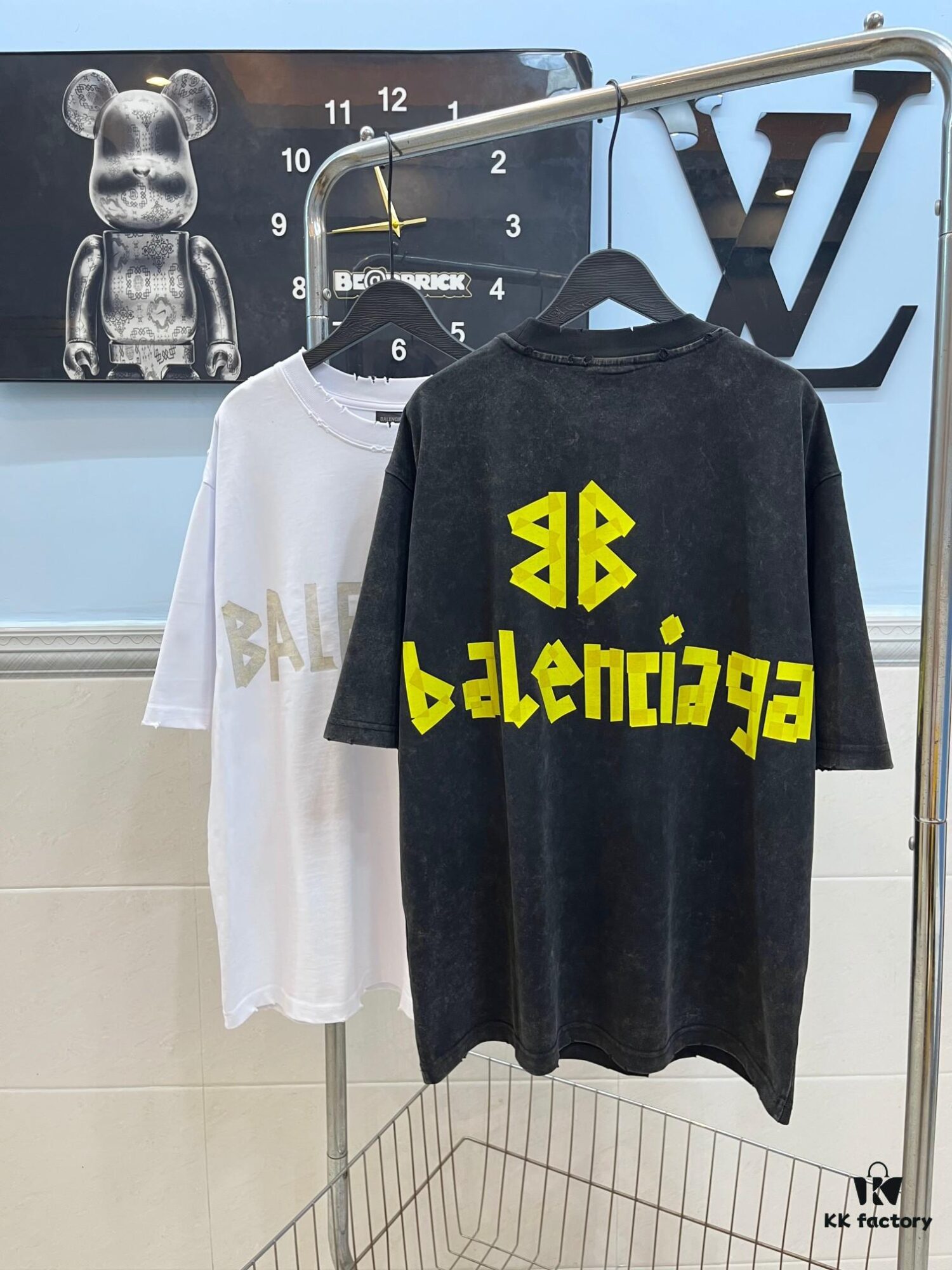 BALENCIAGA Printed Tape Short Sleeve T-Shirt, 280g Double Cotton Fabric, Realistic Tape Design with Digital and Heat Transfer Printing