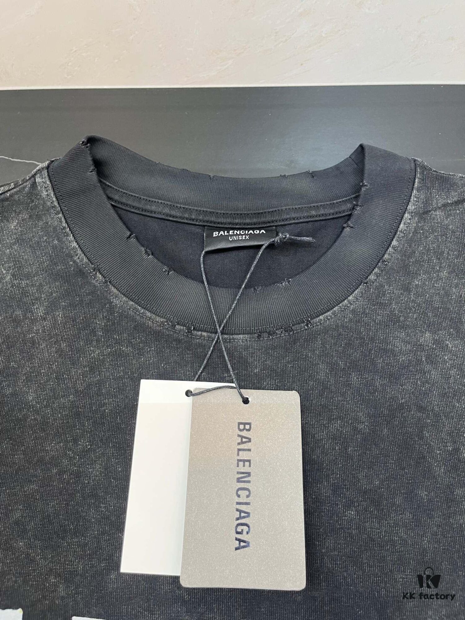 BALENCIAGA Printed Tape Short Sleeve T-Shirt, 280g Double Cotton Fabric, Realistic Tape Design with Digital and Heat Transfer Printing