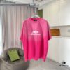 BALENCI*GA Paris 2025 Summer New Arrival Gradient Distressed Custom Fabric 320g Logo Print Short Sleeve T-Shirt Unisex