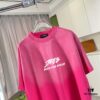 BALENCI*GA Paris 2025 Summer New Arrival Gradient Distressed Custom Fabric 320g Logo Print Short Sleeve T-Shirt Unisex