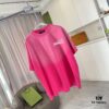 BALENCI*GA Paris 2025 Summer New Arrival Gradient Distressed Custom Fabric 320g Logo Print Short Sleeve T-Shirt Unisex