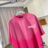 BALENCI*GA Paris 2025 Summer New Arrival Gradient Distressed Custom Fabric 320g Logo Print Short Sleeve T-Shirt Unisex