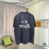 BALENCI*GA Paris 2025 Summer New Arrival Gradient Distressed Short Sleeve T-Shirt with Unique Letter Logo Print, Custom 320g Fabric, Unisex Design