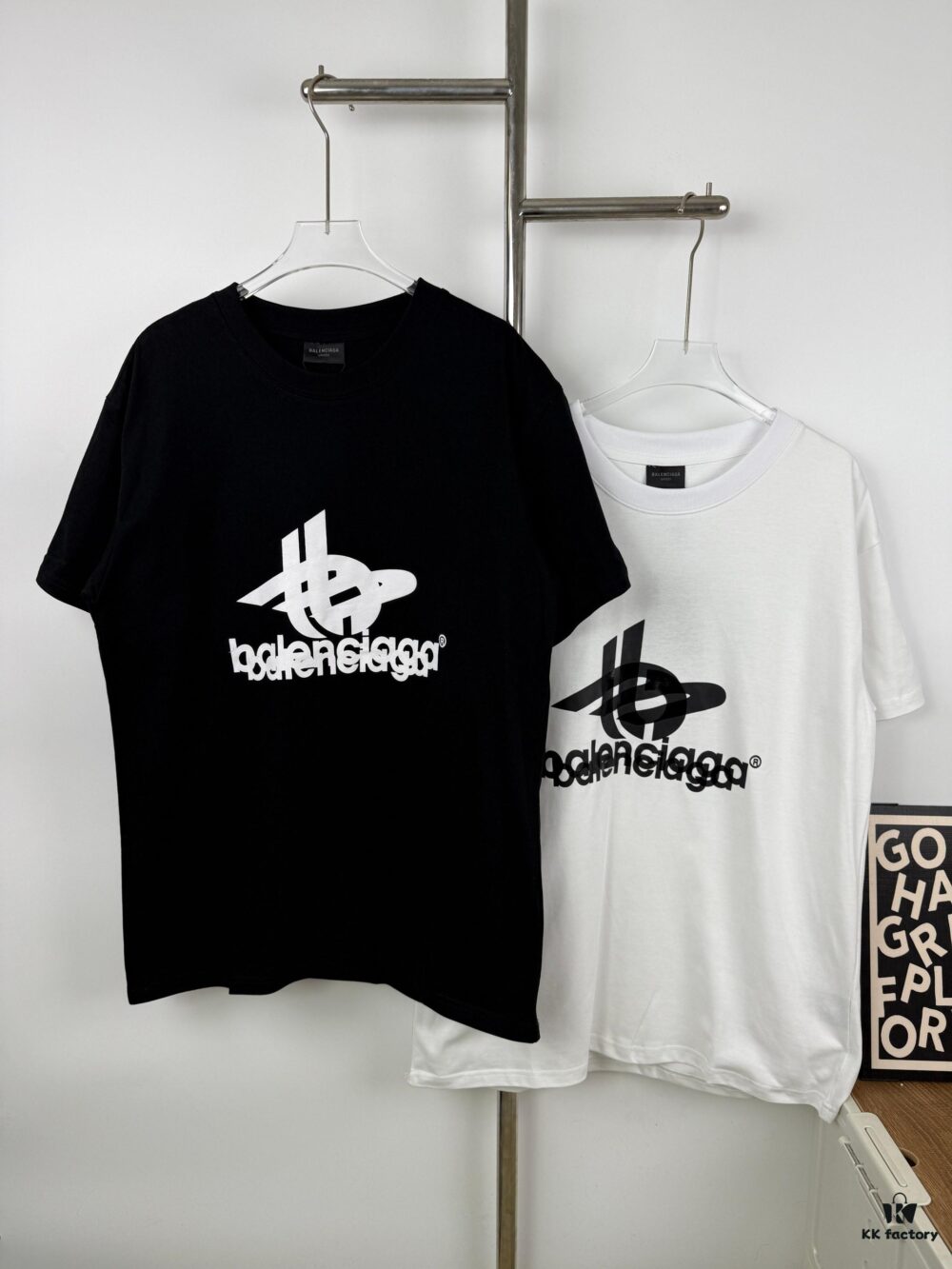 New Balenciaga Phantom Dual Logo Classic Print Short Sleeve T-Shirt