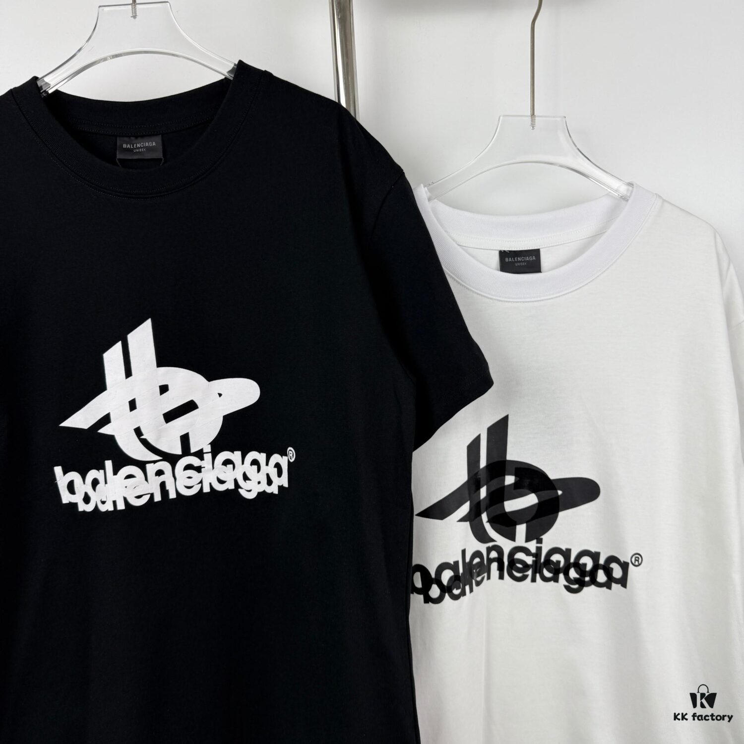 New Balenciaga Phantom Dual Logo Classic Print Short Sleeve T-Shirt
