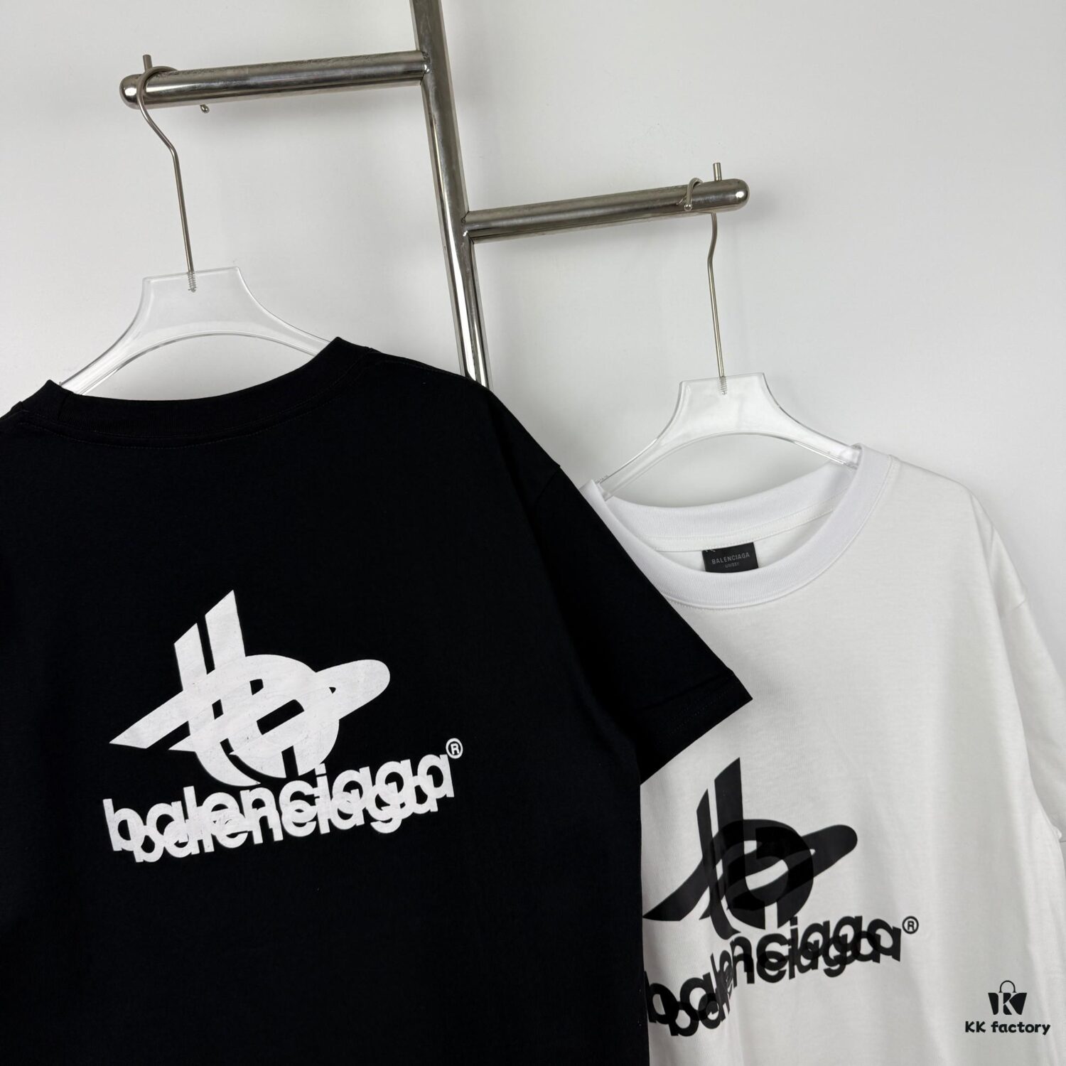 New Balenciaga Phantom Dual Logo Classic Print Short Sleeve T-Shirt