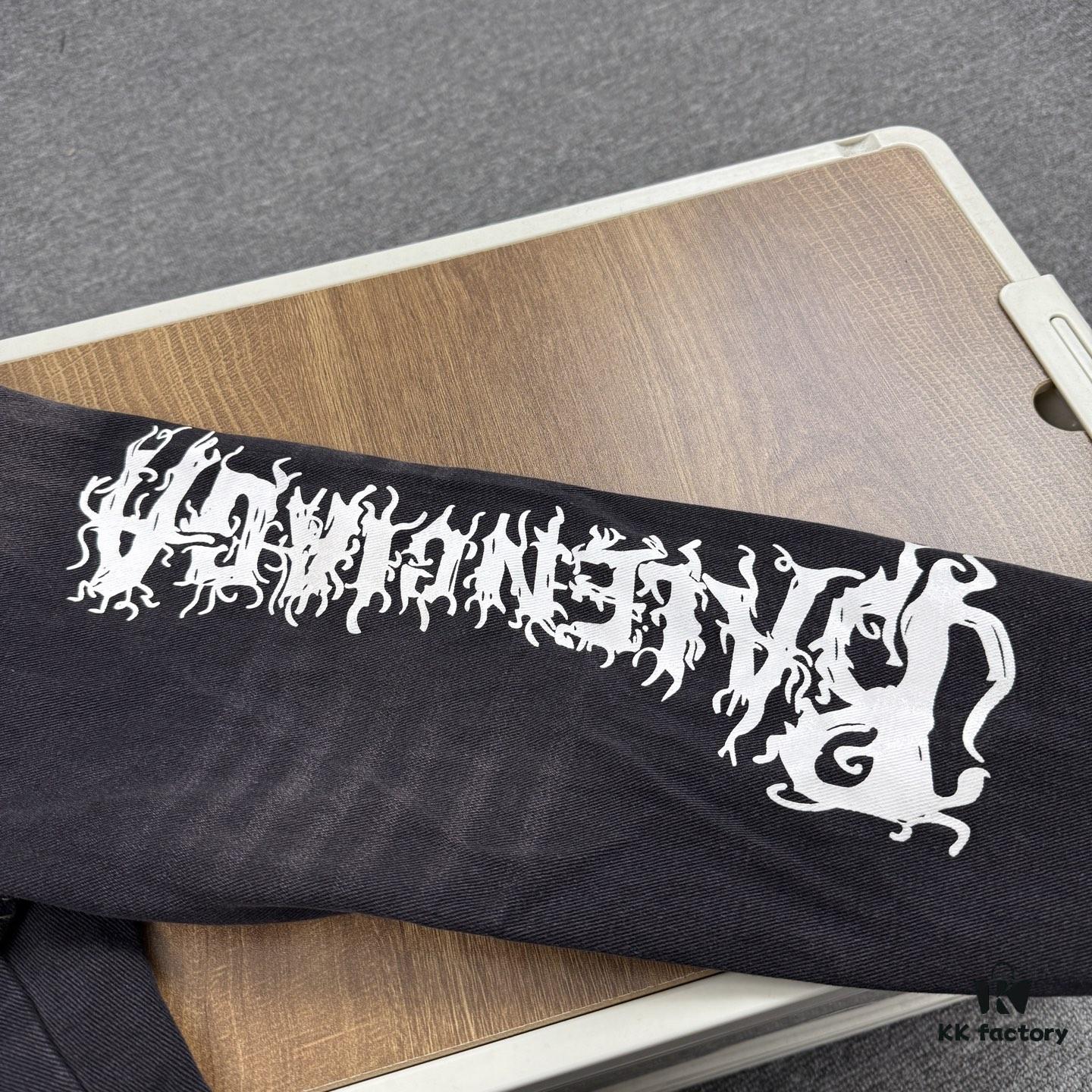 New BALENCIAGA Paris 24SS Limited Dragon Year Graffiti Letter Vintage Washed Denim Jacket - Top-Quality Original Single Version