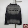 New Balenciaga Logo Embroidered Washed Denim Gray Jacket