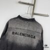New Balenciaga Logo Embroidered Washed Denim Gray Jacket