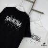 Balenciaga Classic Letter Print Tassel Logo Embroidered Round Neck Short Sleeve T-Shirt Minimalist