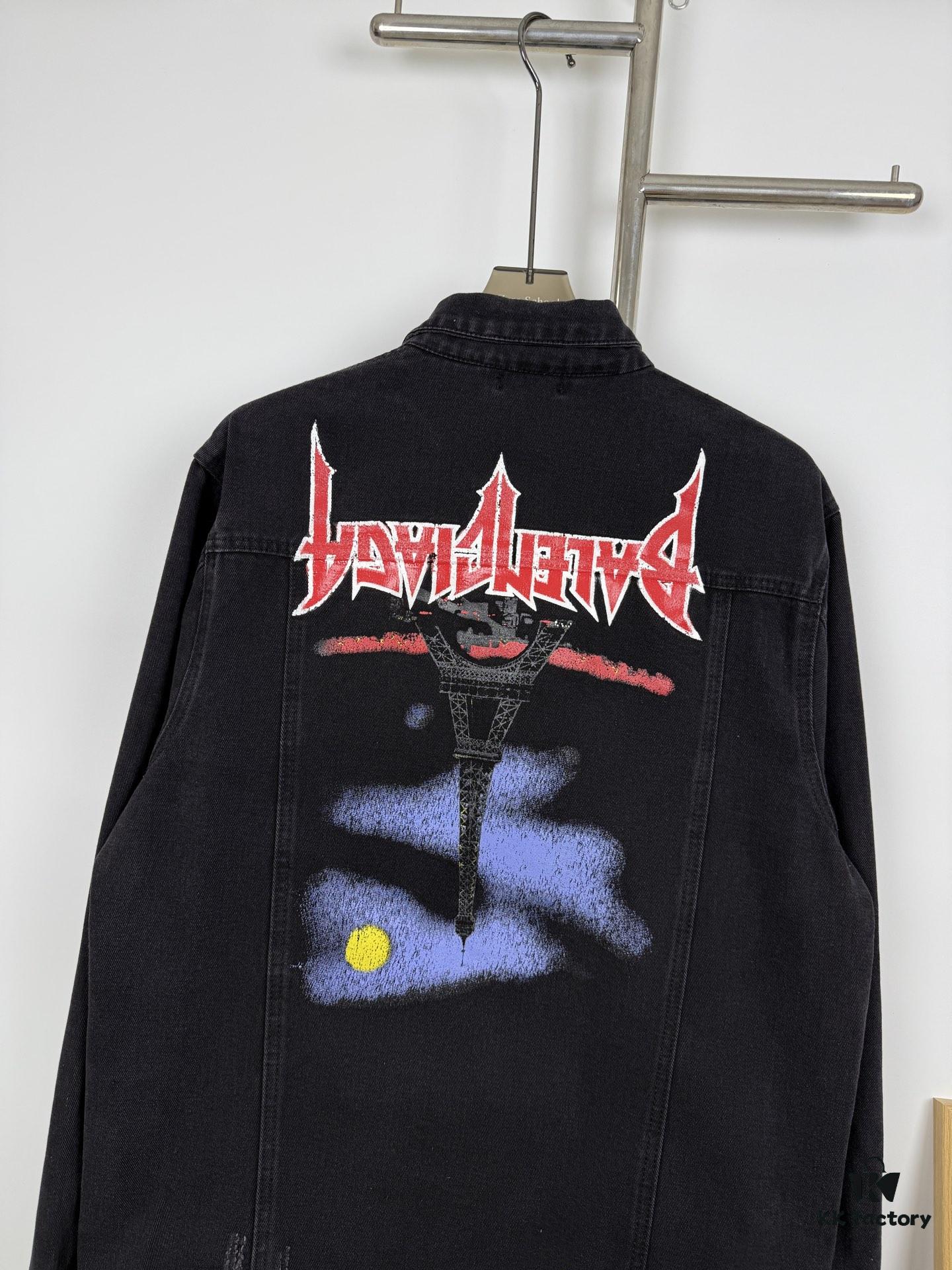 Balenciaga 2024 Fall/Winter New Paris Tower Oversized Denim Jacket