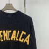New Arrival Balenciaga 24SS Jacquard Yellow Tape Unisex Sweater