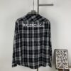 New Arrival Paris Hot Plush Shirt Balenciaga 24SS Back Letter Print Logo Woven Plaid Shirt Top