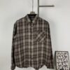 New Arrival Paris Hot Plush Shirt Balenciaga 24SS Back Letter Print Logo Woven Plaid Shirt Top