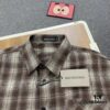 New Arrival Paris Hot Plush Shirt Balenciaga 24SS Back Letter Print Logo Woven Plaid Shirt Top