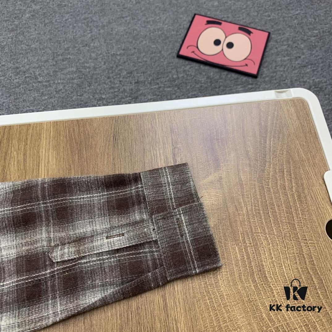 New Arrival Paris Hot Plush Shirt Balenciaga 24SS Back Letter Print Logo Woven Plaid Shirt Top