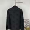 New Balenciaga 2024 SS Unisex Flocked Print Button-Up Shirt with Logo Buckle, Cotton Satin Fabric with Subtle Stretch