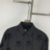 New Balenciaga 2024 SS Unisex Flocked Print Button-Up Shirt with Logo Buckle, Cotton Satin Fabric with Subtle Stretch