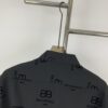 New Balenciaga 2024 SS Unisex Flocked Print Button-Up Shirt with Logo Buckle, Cotton Satin Fabric with Subtle Stretch