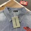 New Balenciaga Streetwear 3M Embroidery Unisex High-Quality Washed Denim Jacket