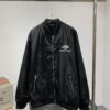 New Balenciaga 2023 Embroidered Stand Collar Jacket Unisex Waterproof Coated Double-Layer with Lining