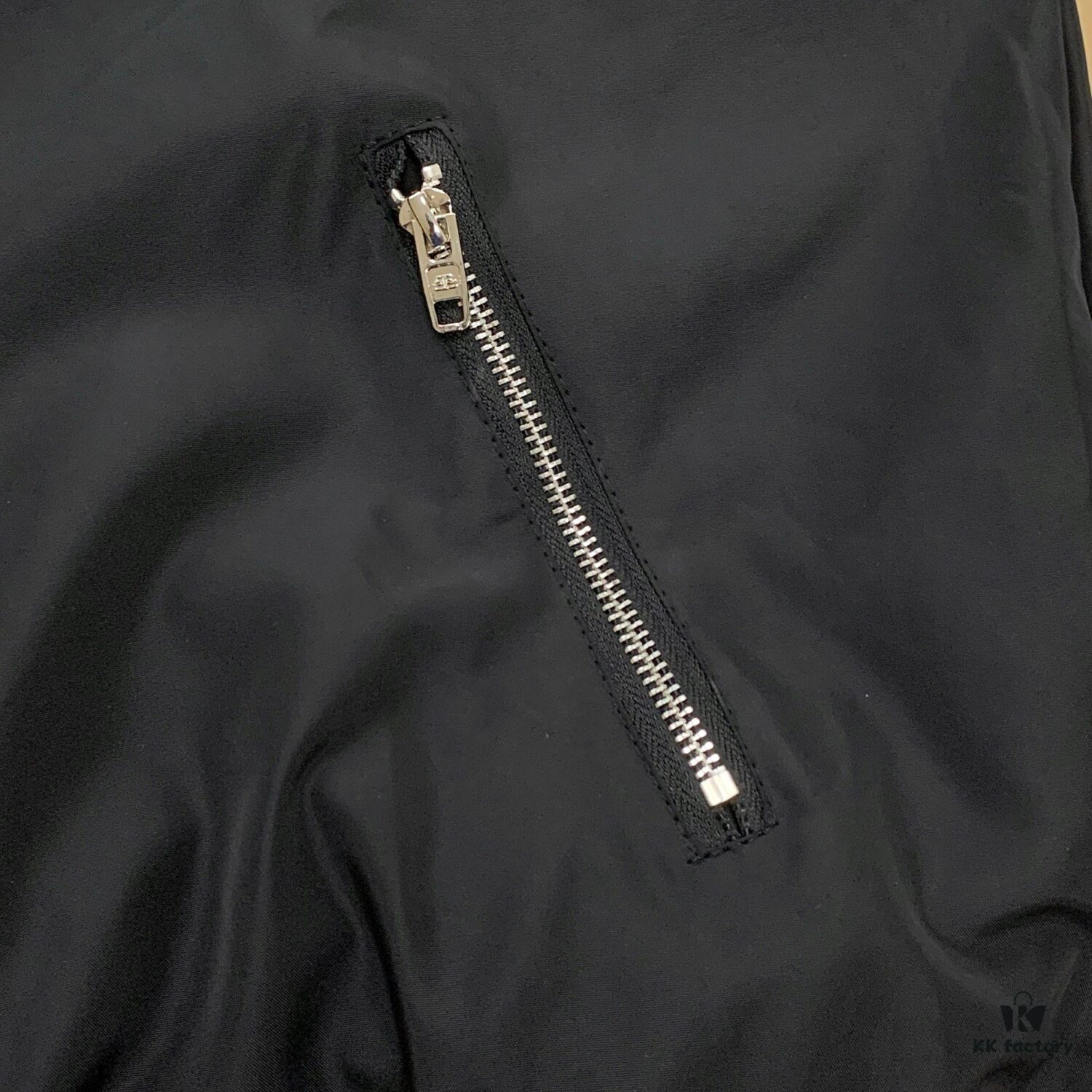 New Balenciaga 2023 Embroidered Stand Collar Jacket Unisex Waterproof Coated Double-Layer with Lining