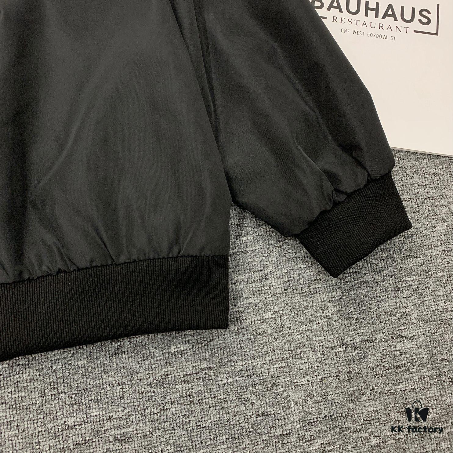 New Balenciaga 2023 Embroidered Stand Collar Jacket Unisex Waterproof Coated Double-Layer with Lining