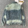 New Balenciaga BLCG Washed Vintage Back Rhinestone Logo Denim Jacket