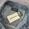 New Balenciaga BLCG Washed Vintage Back Rhinestone Logo Denim Jacket