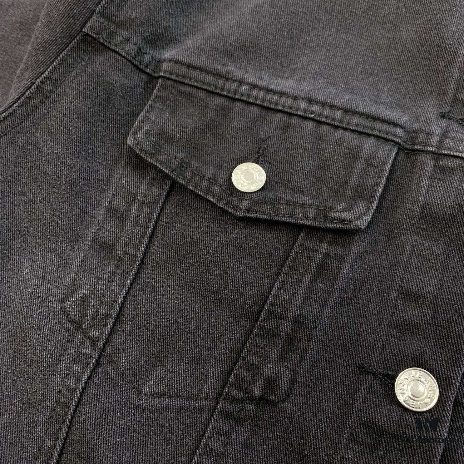 Balenciaga Double B Graffiti White Splatter Print Vintage Wash Denim Jacket