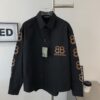 New Balenciaga BLCG 24SS Double-B Orange Graffiti Logo Long-Sleeve Shirt with Full-Arm Print