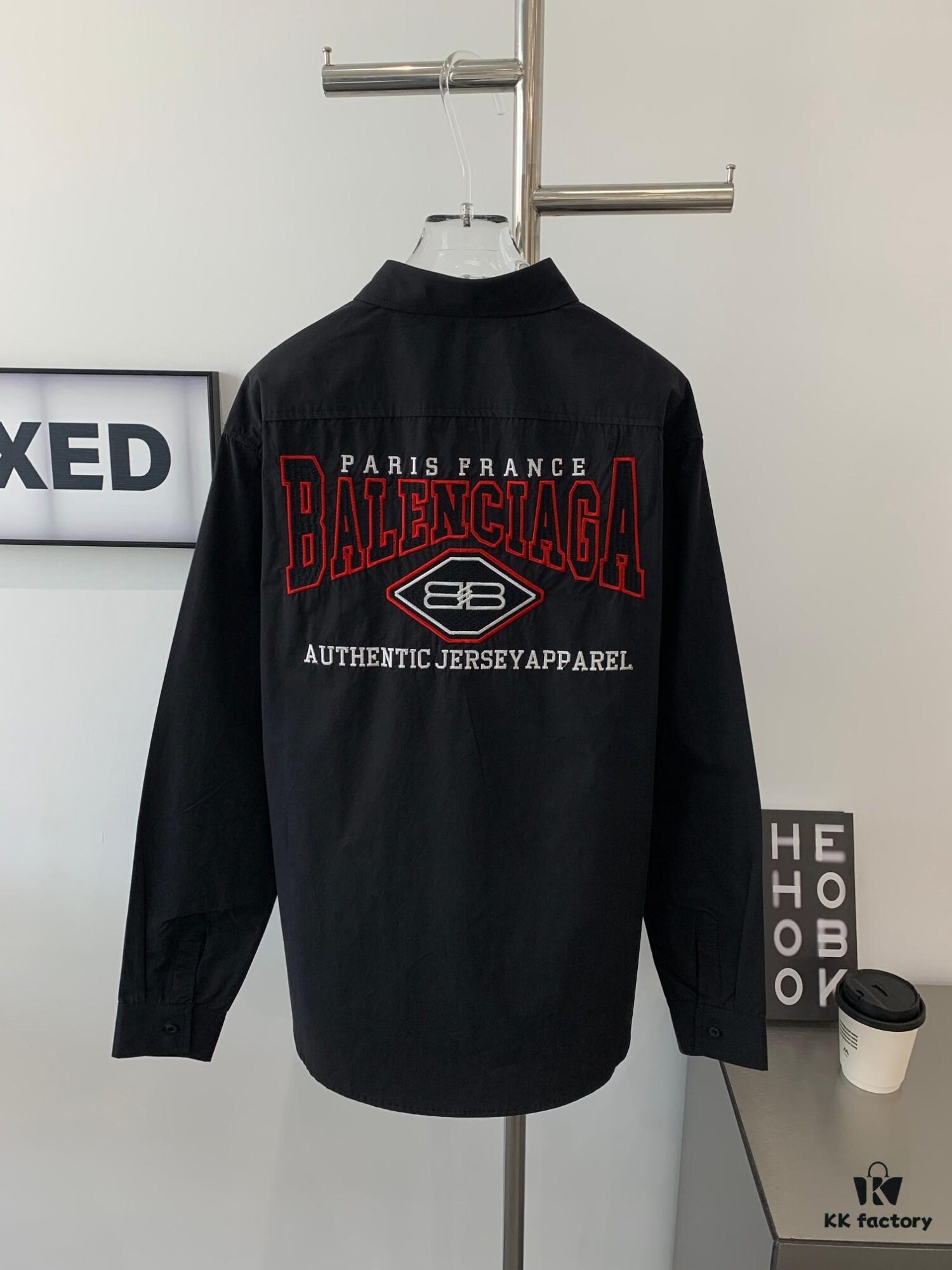 New Balenciaga BLCG 24SS Batman Heavy Embroidery Long-Sleeve Shirt