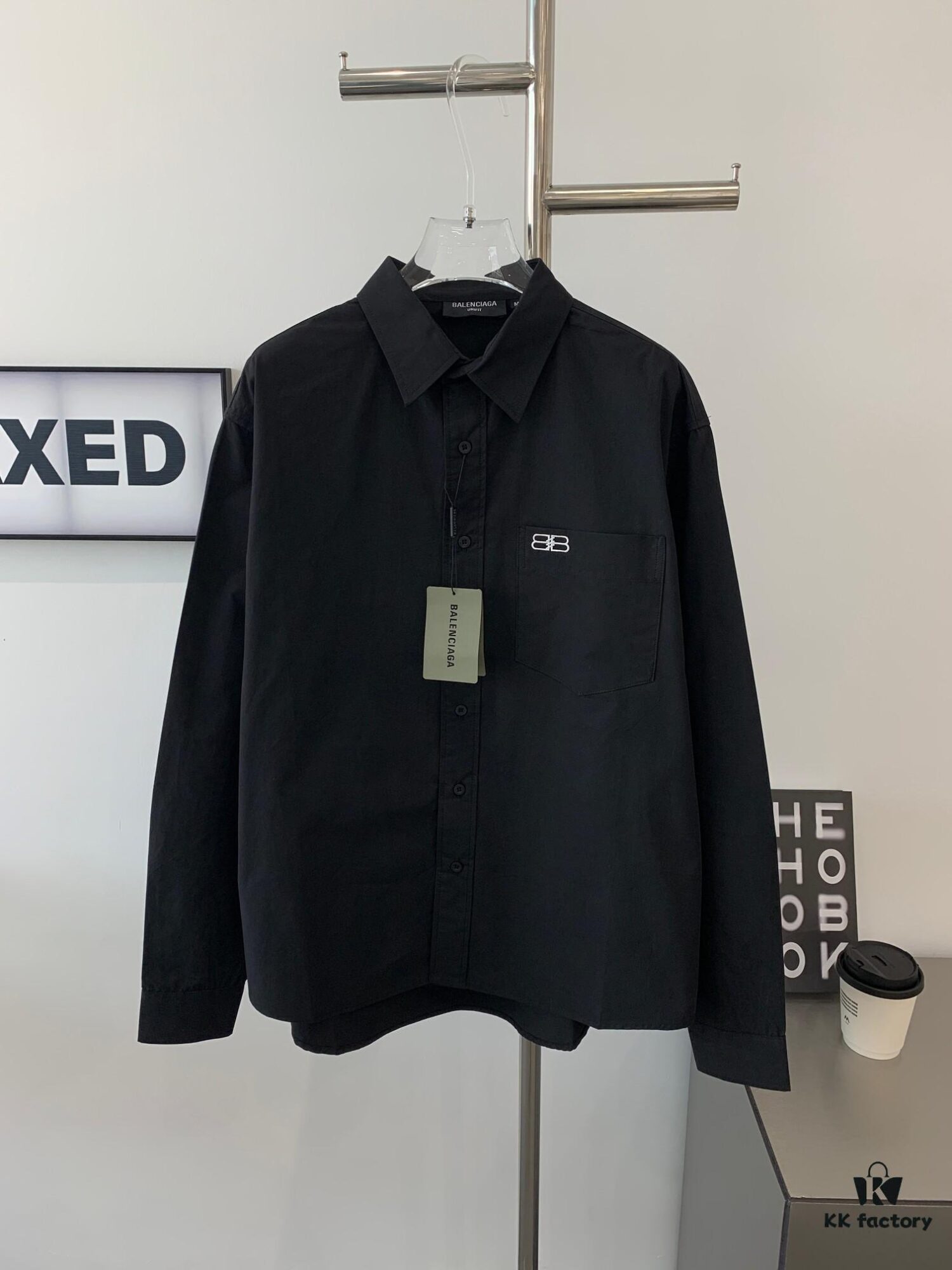 New Balenciaga BLCG 24SS Batman Heavy Embroidery Long-Sleeve Shirt