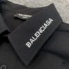 New BALENCIAGA BLCG 24SS Long-Sleeve Shirt with Embroidered Logo at Collar, Minimalist Design