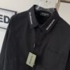 New BALENCIAGA BLCG 24SS Long-Sleeve Shirt with Embroidered Logo at Collar, Minimalist Design