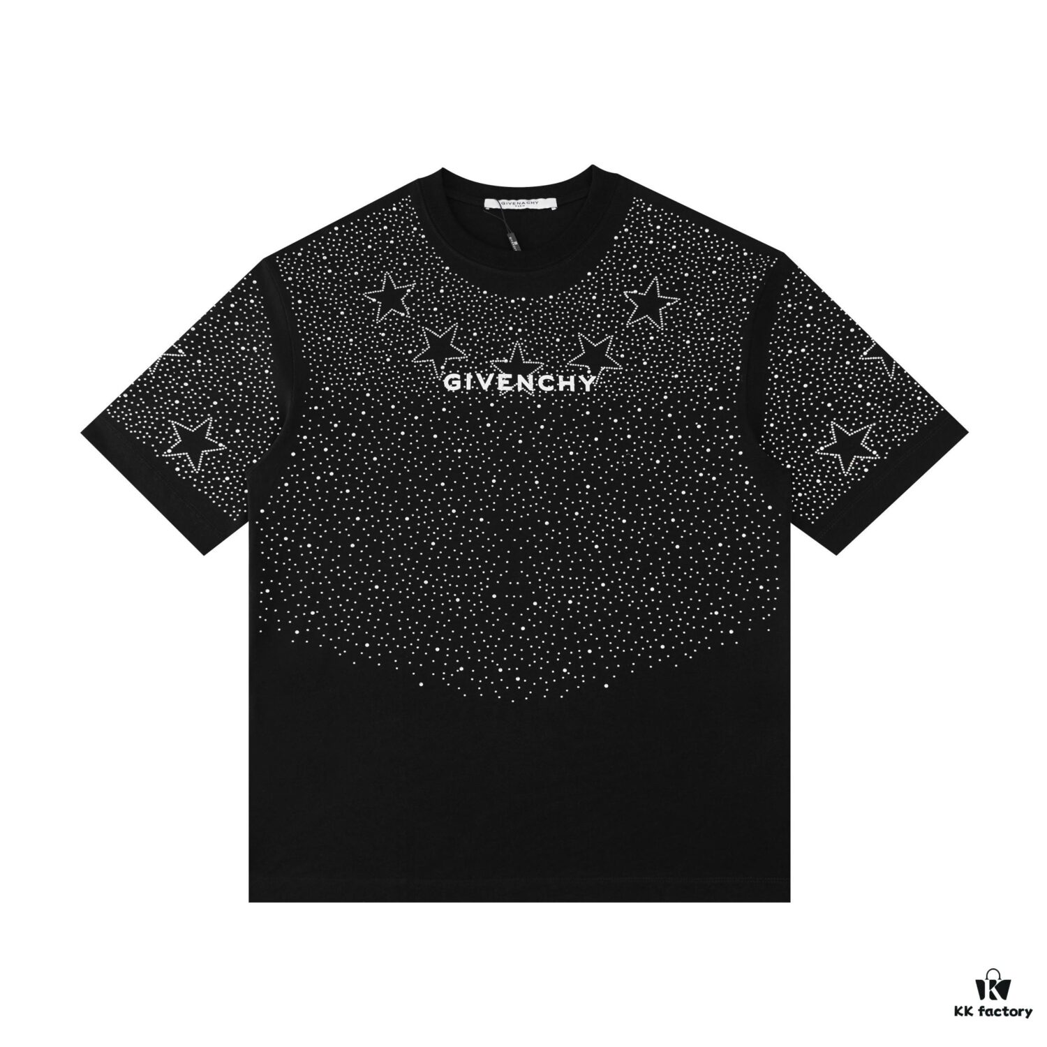 2025 New Balenciaga Rhinestone Embellished Short Sleeve T-Shirt