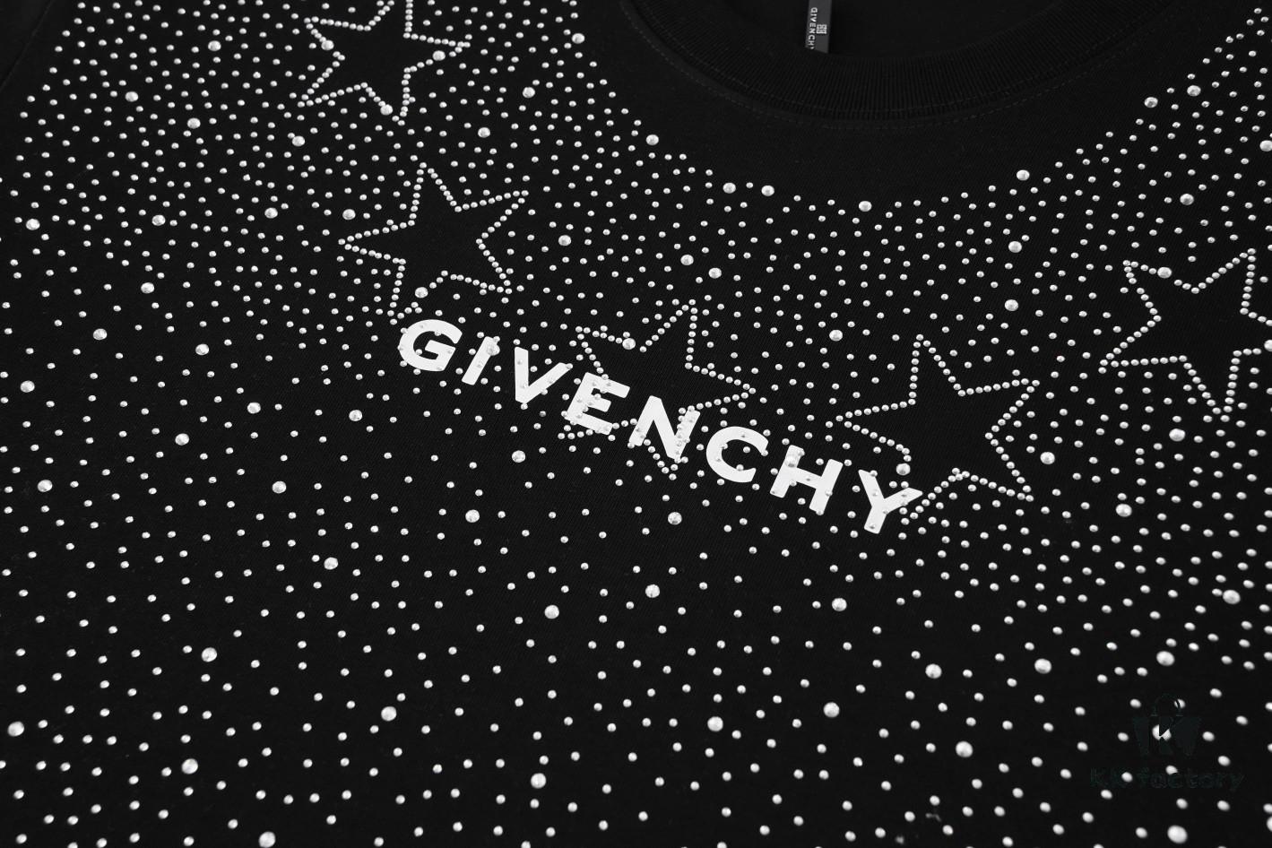 2025 New Balenciaga Rhinestone Embellished Short Sleeve T-Shirt