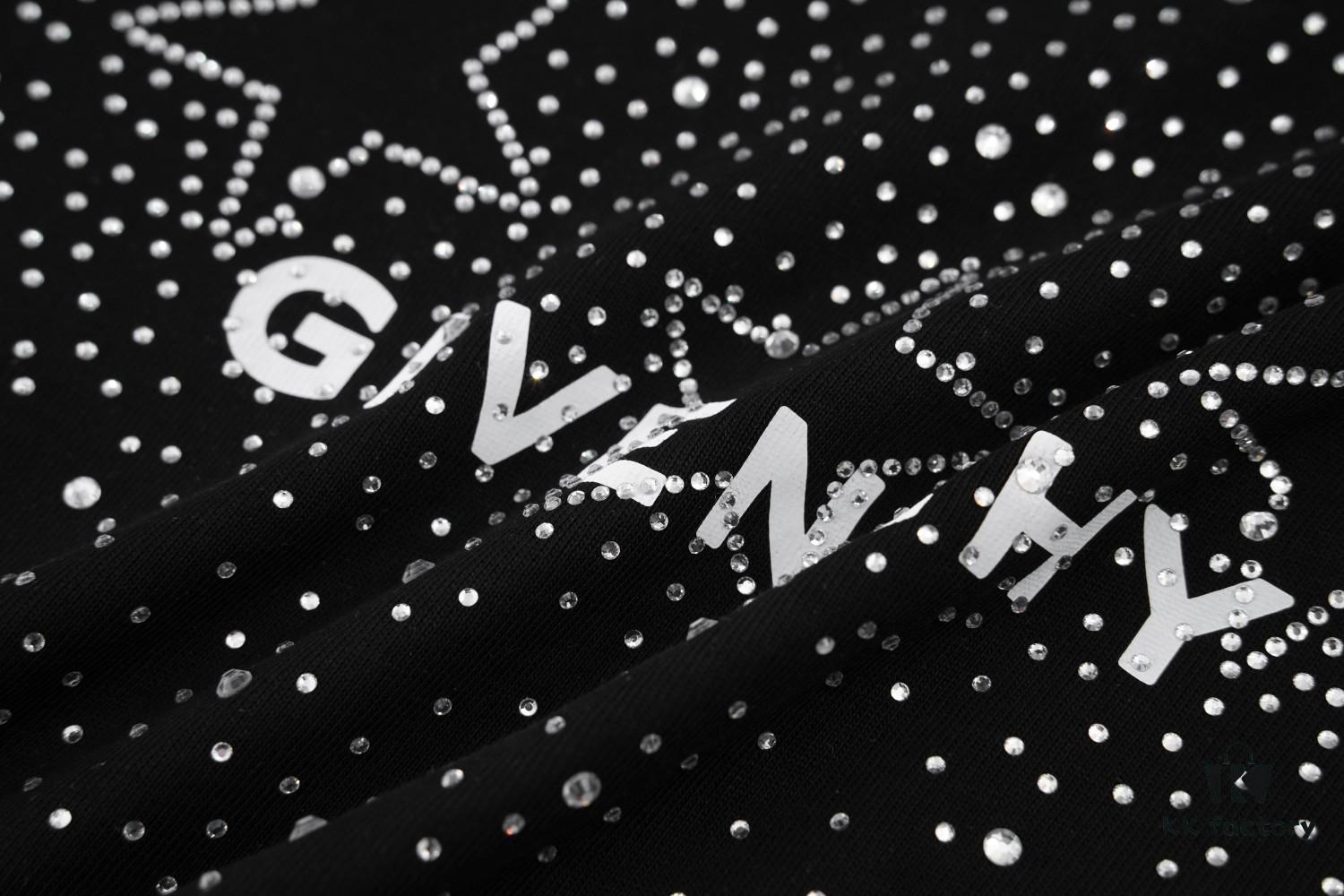 2025 New Balenciaga Rhinestone Embellished Short Sleeve T-Shirt