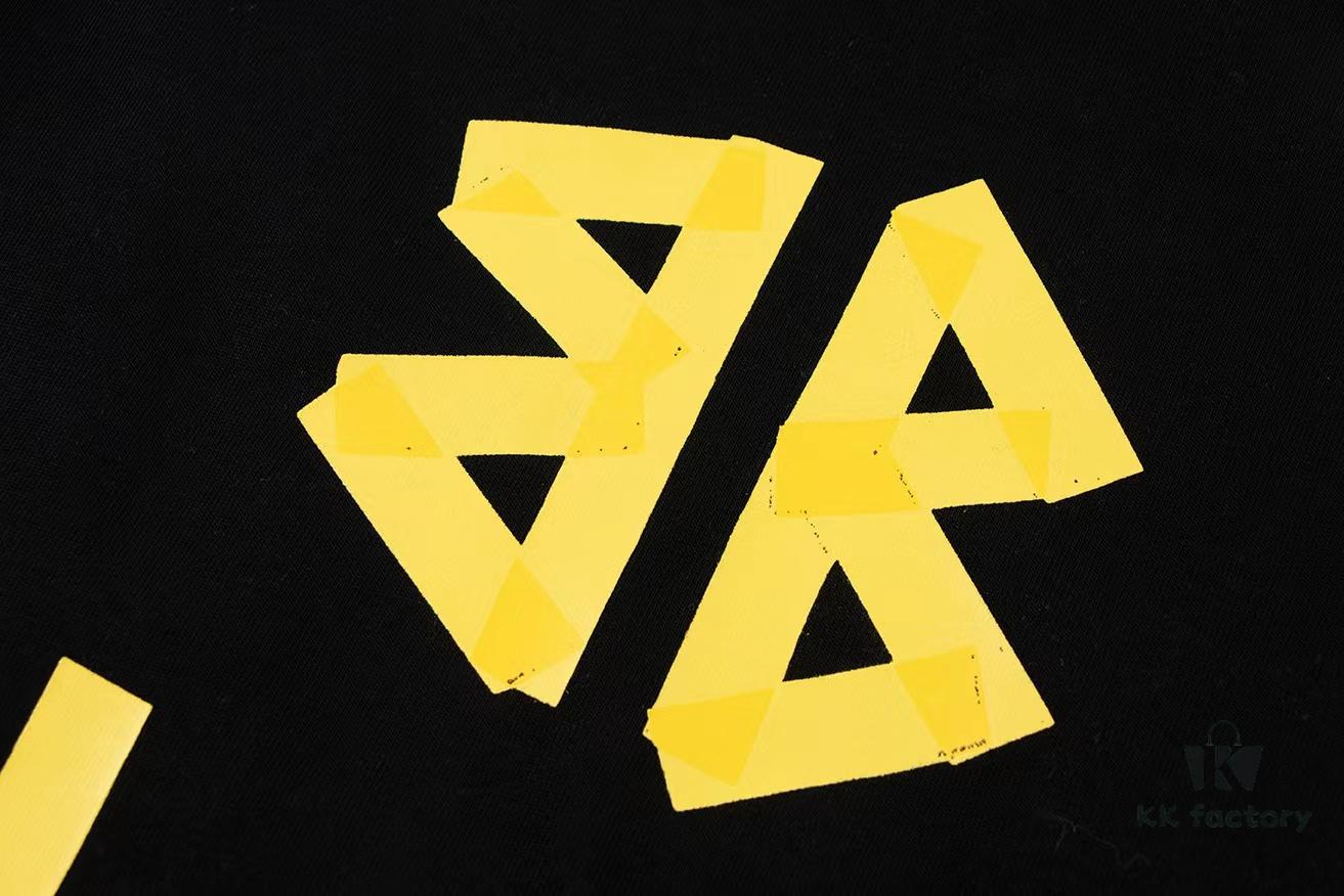 2025 New Arrival Balenciaga Yellow Tape Short Sleeve T-Shirt