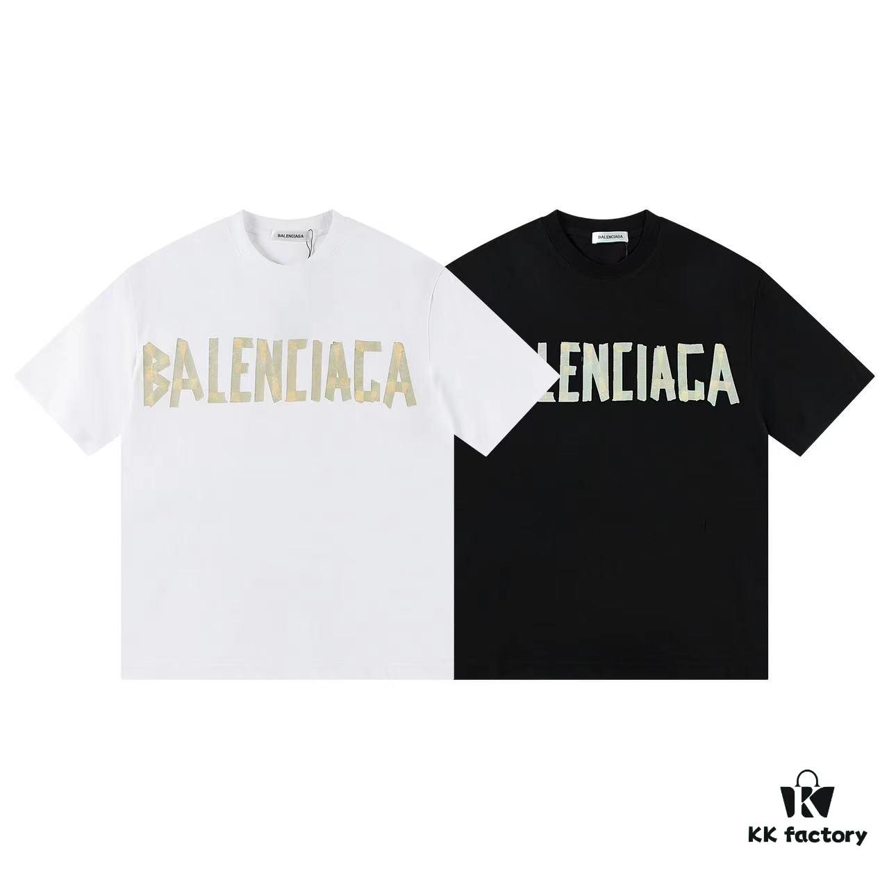 2025 New Arrival Balenciaga Yellow Tape Short Sleeve T-Shirt