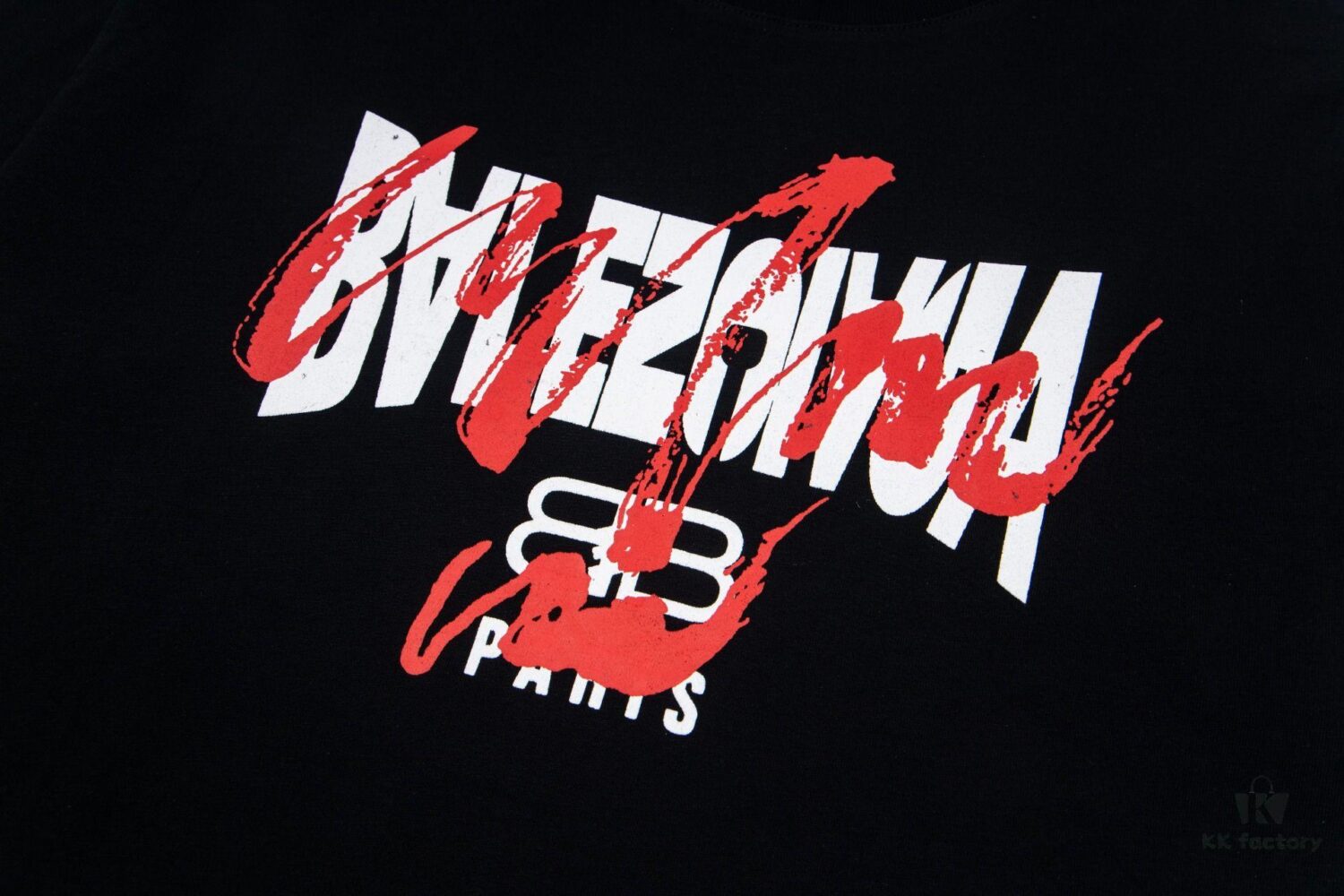 BALENCIAGA New Classic Letter Graffiti Print Casual Round Neck Short Sleeve T-Shirt