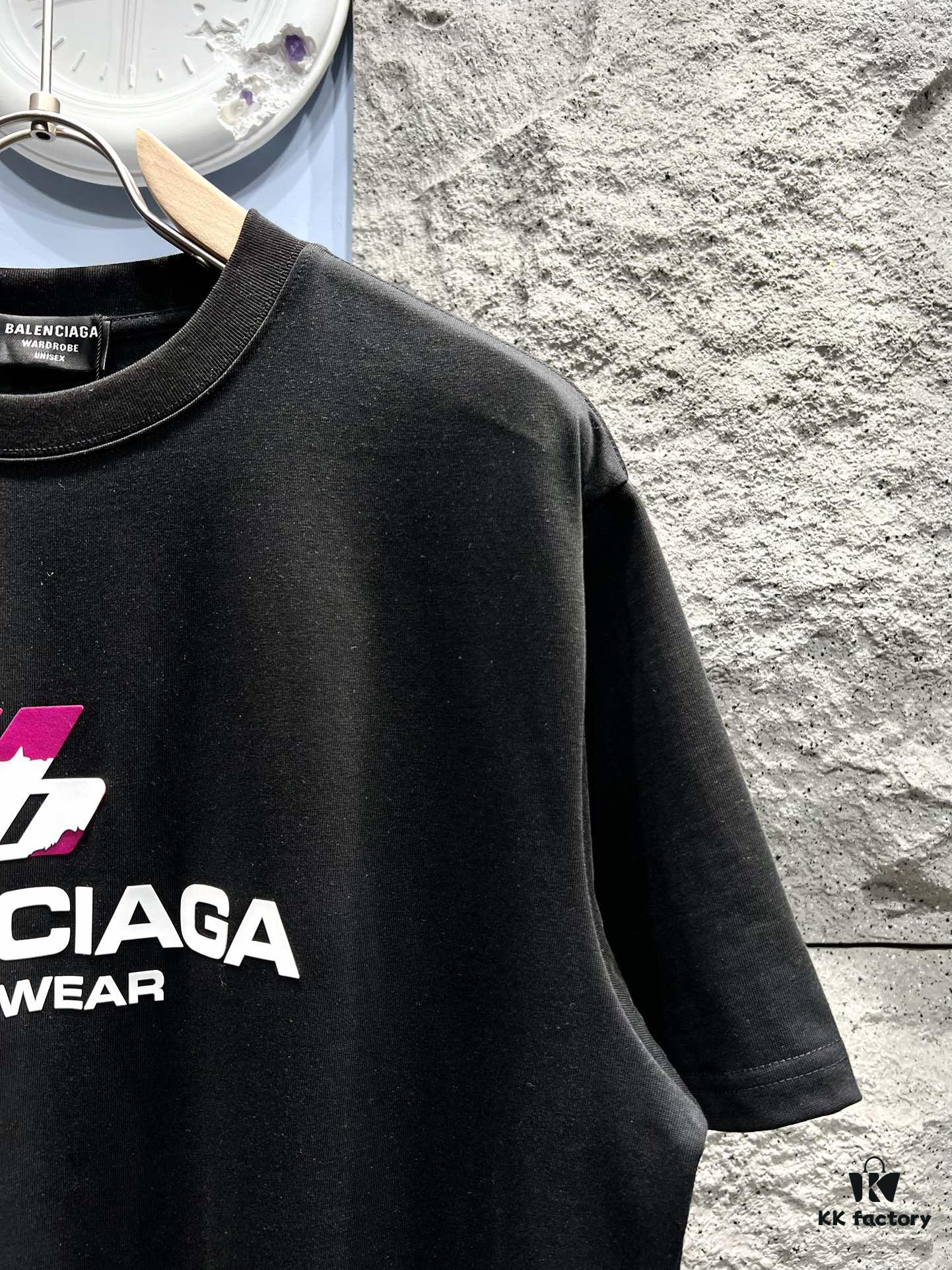 Balenciaga* Paris Fashion Spliced Logo Short Sleeve T-Shirt