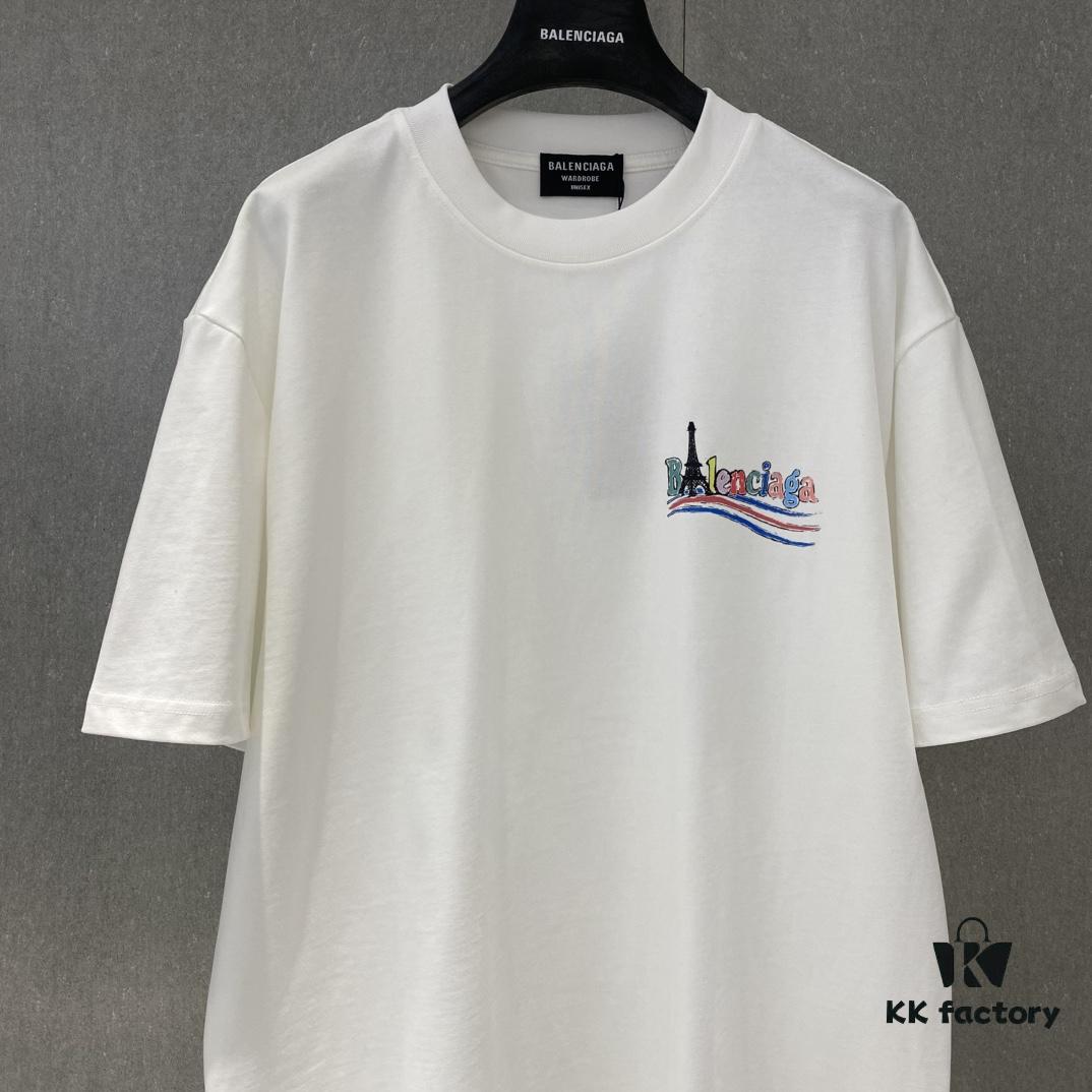 Bl 2025 Spring and Summer New Arrival Pure Cotton Colorful Letter Print Short Sleeve T-Shirt