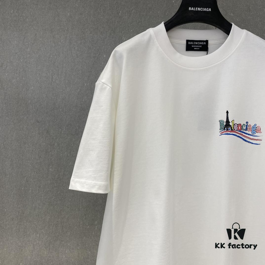 Bl 2025 Spring and Summer New Arrival Pure Cotton Colorful Letter Print Short Sleeve T-Shirt