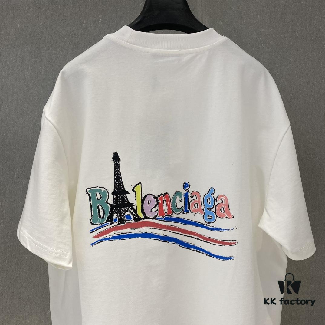 Bl 2025 Spring and Summer New Arrival Pure Cotton Colorful Letter Print Short Sleeve T-Shirt