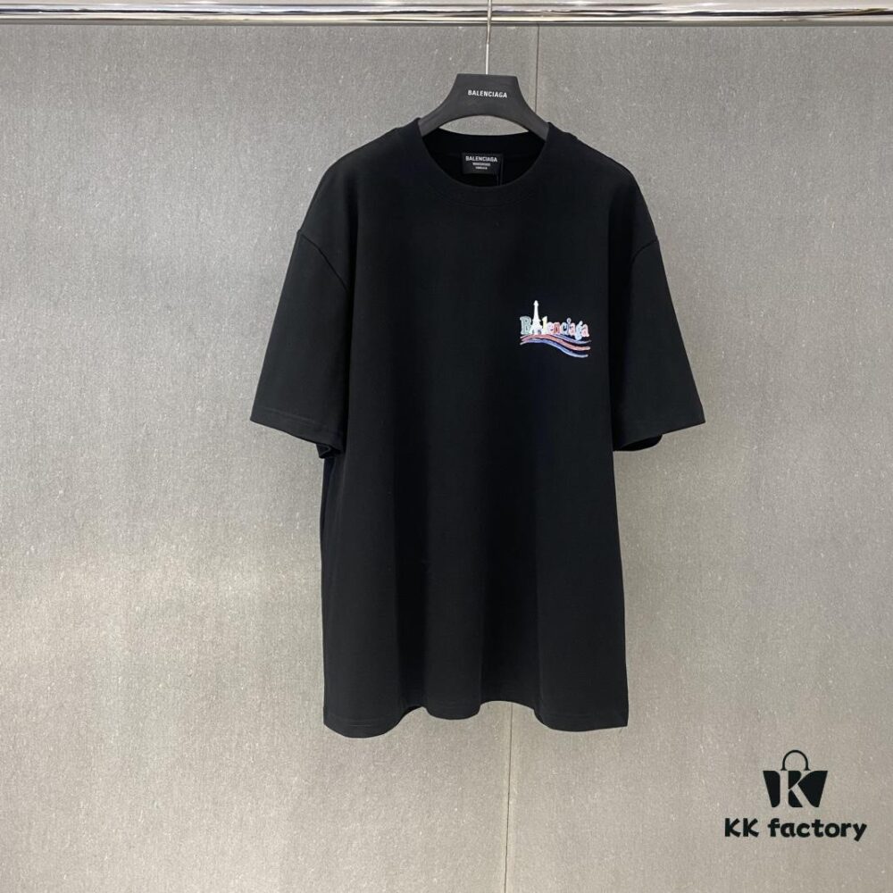 Bl 2025 Spring and Summer New Arrival Pure Cotton Colorful Letter Print Short Sleeve T-Shirt