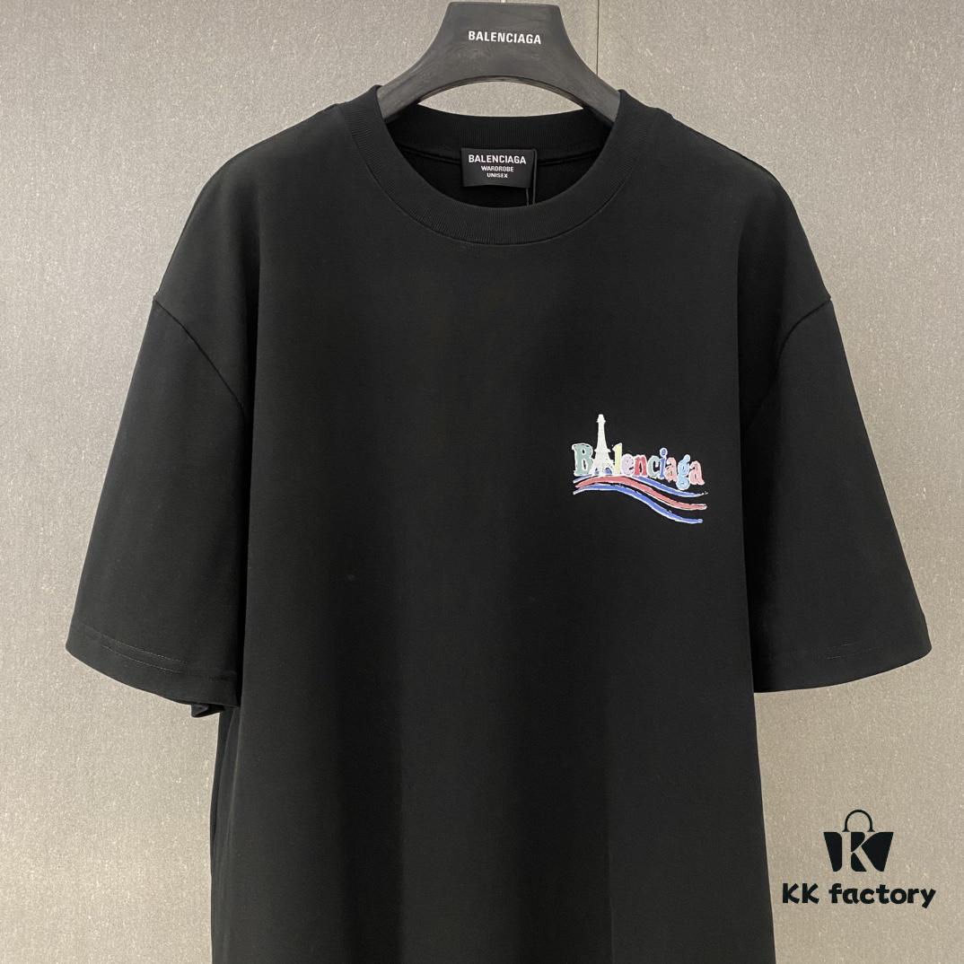 Bl 2025 Spring and Summer New Arrival Pure Cotton Colorful Letter Print Short Sleeve T-Shirt