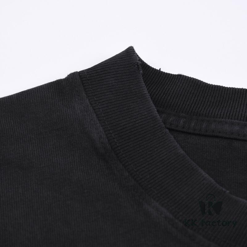 High-Quality Balenciaga 2025 Fall Spring-Summer Collection Yeoh Portrait Short-Sleeve T-Shirt Imported Kangnun Digital Direct-to-Garment Printing Custom Dyed Premium Streetwear 26s Double Yarn 100% Washed 300g Garment-Dyed Light Washed Distressed Ripped Loose Fit Unisex OS