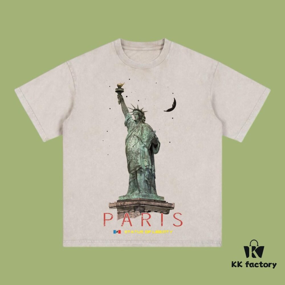 High-End Quality Balenciaga 2025 Fall Spring/Summer Collection Lady Liberty Short-Sleeve T-Shirt